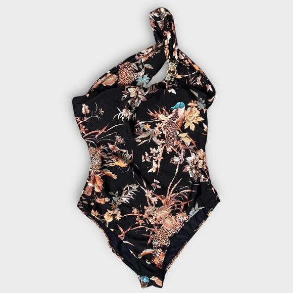 L'AGENCE Karmin Jungle One-Shoulder One-Piece Swimsuit Size Large - Picture 6 of 13